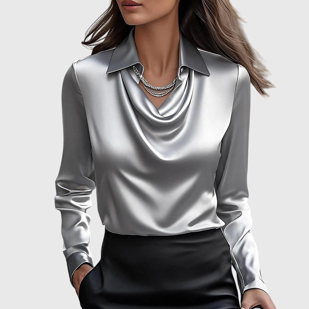 Léa | Blouse Lumière à Col Plissé