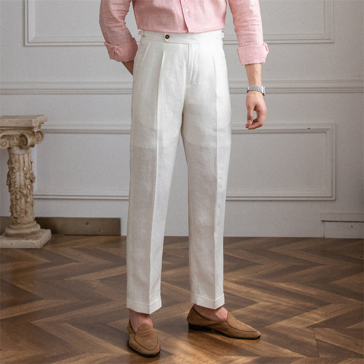 Éloi | Pantalon en lin quatre saisons à pinces