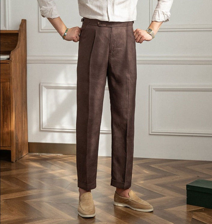 Éloi | Pantalon en lin quatre saisons à pinces