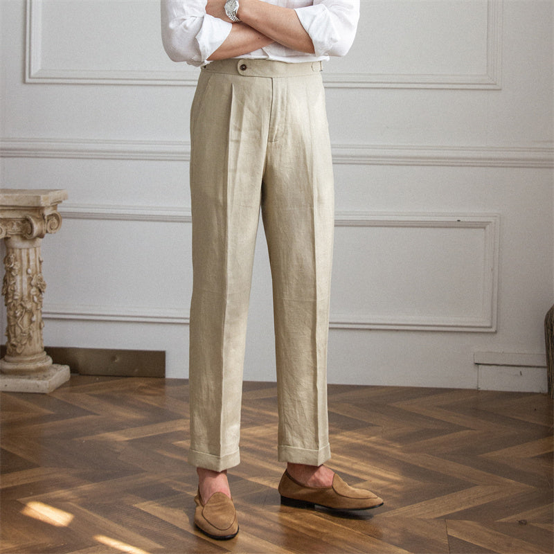 Éloi | Pantalon en lin quatre saisons à pinces
