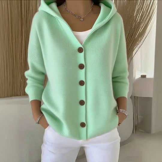 Léonie | Gilet à Capuche Boutonné