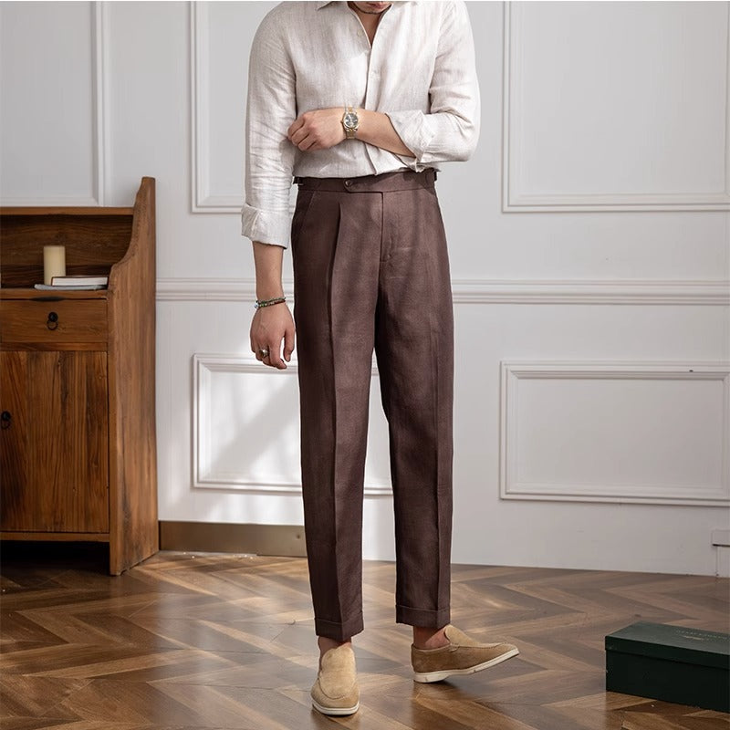Éloi | Pantalon en lin quatre saisons à pinces