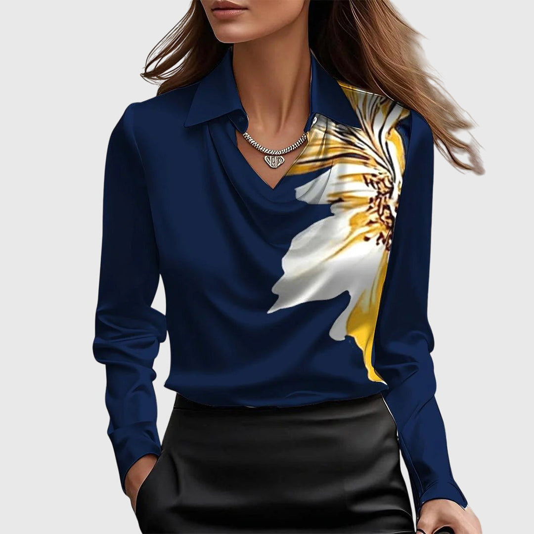 Léa | Blouse Lumière à Col Plissé
