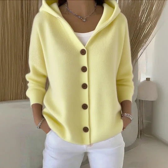 Léonie | Gilet à Capuche Boutonné