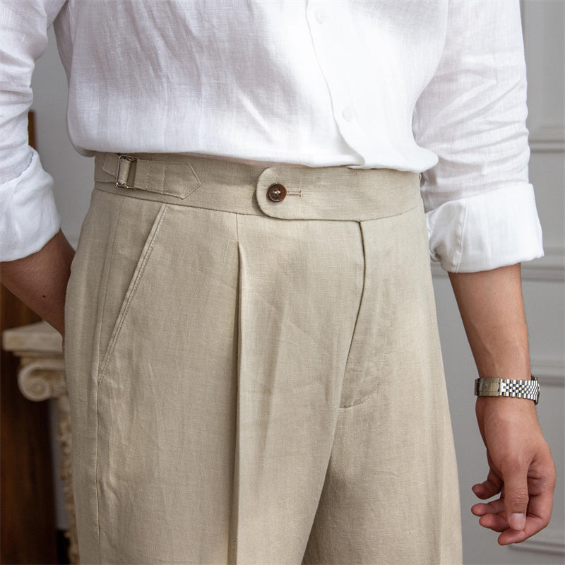 Éloi | Pantalon en lin quatre saisons à pinces