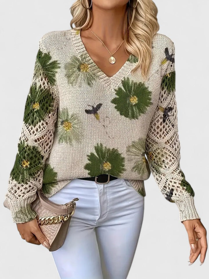 Aurélie | Pull Élégant à Motif Floral