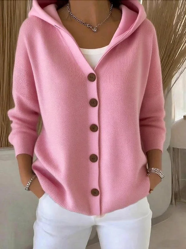 Léonie | Gilet à Capuche Boutonné