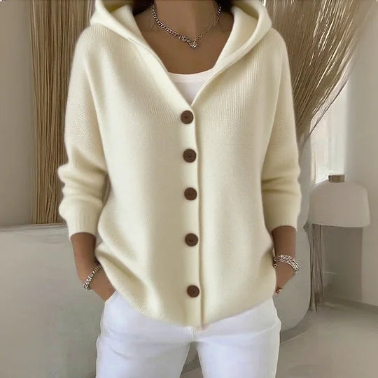 Léonie | Gilet à Capuche Boutonné