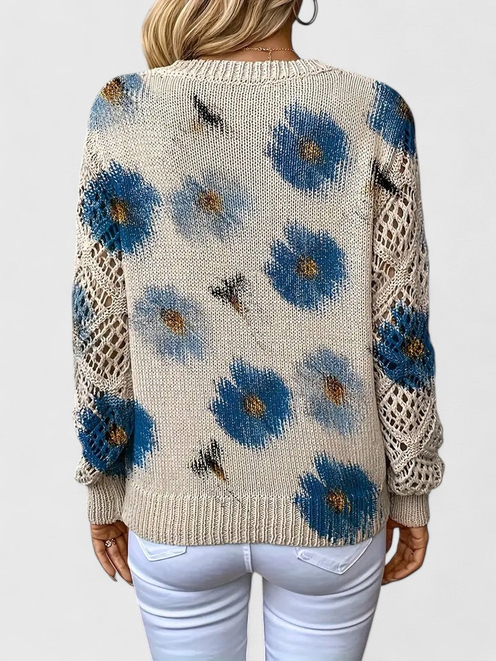 Aurélie | Pull Élégant à Motif Floral