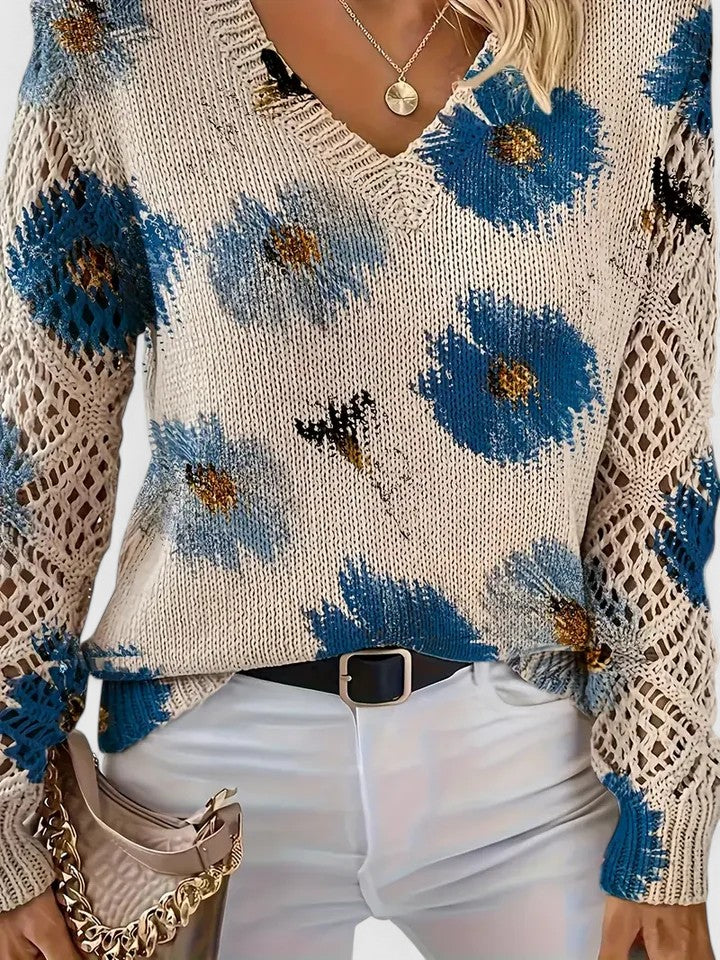 Aurélie | Pull Élégant à Motif Floral
