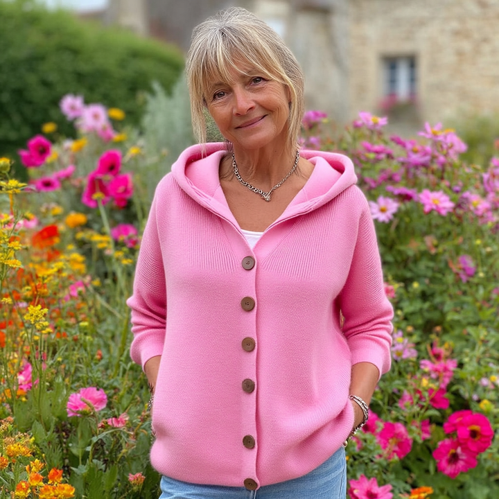 Léonie | Gilet à Capuche Boutonné