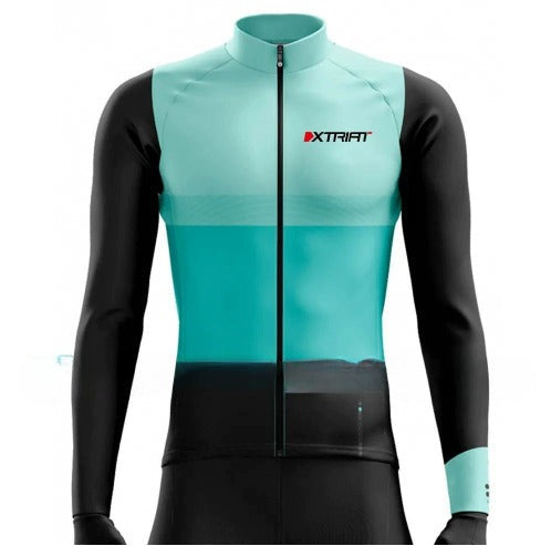 XTRIAT Maillot de Cyclisme Hiver Homme | Polaire, Chaud & Résistant au Froid