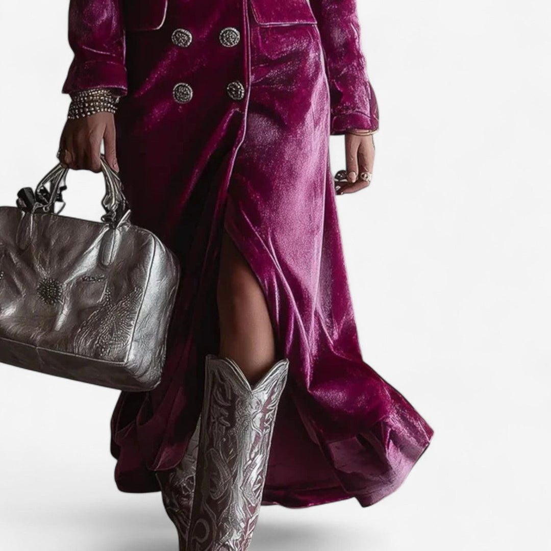 Virginie™ Robe Croisée en Velours