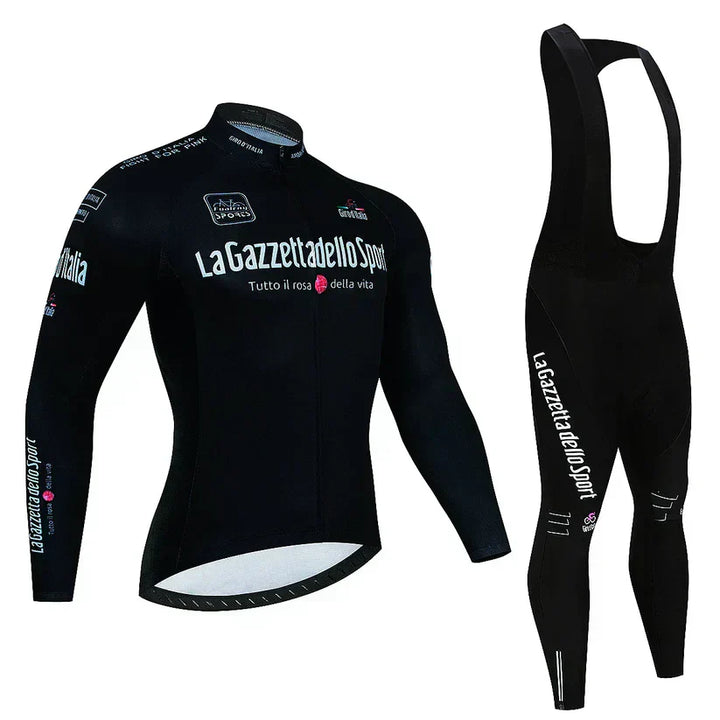 Giro D’Italia | Maillot De Cyclisme Professionnel À Manches Longues – Version Doublée Polaire
